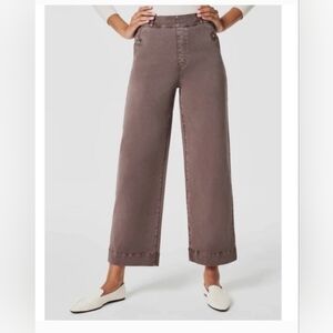 SPANX Taupe Cropped Wide-Leg Pants